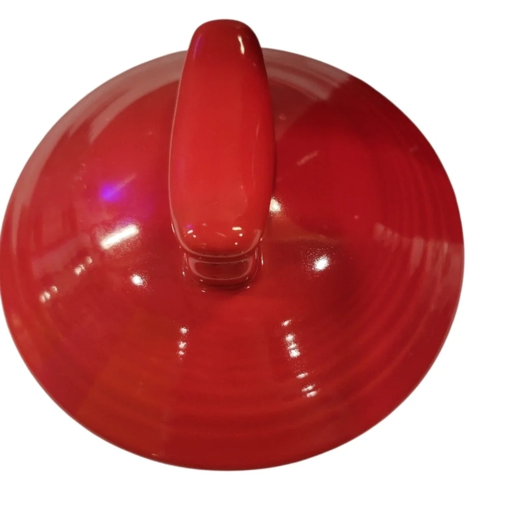 FIESTA MEDIUM pet dog bone CANISTER treat cookie CROCK SCARLET